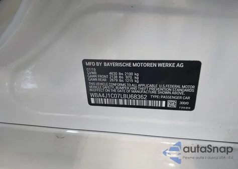 2020 BMW 430I Gran Coupe из США, поврежденный, VIN WBA4J1C07LBU68362